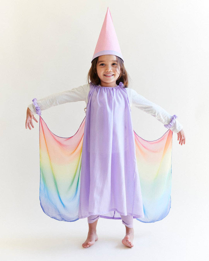 Silk Fairy Dress - Lavender/Rainbow
