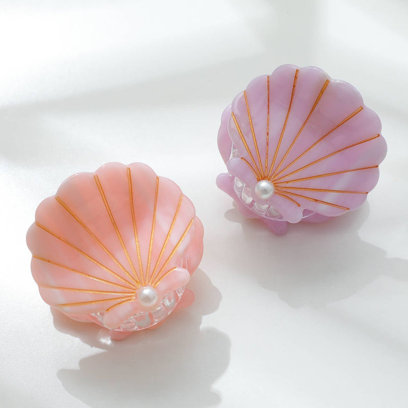 Small Seashell with Pearl Claw Clip