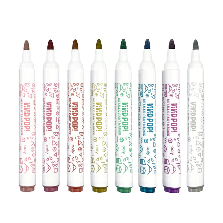 OOLY - Vivid Pop!: Opaque Water-Based Paint Markers - Metallic (Set
