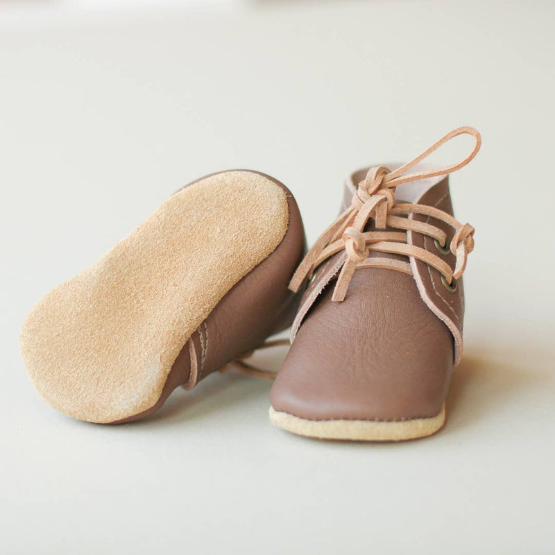 Baby Leather Boots in Clay