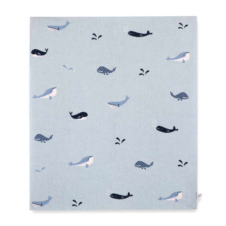 Organic Knit Baby Blanket - Whales