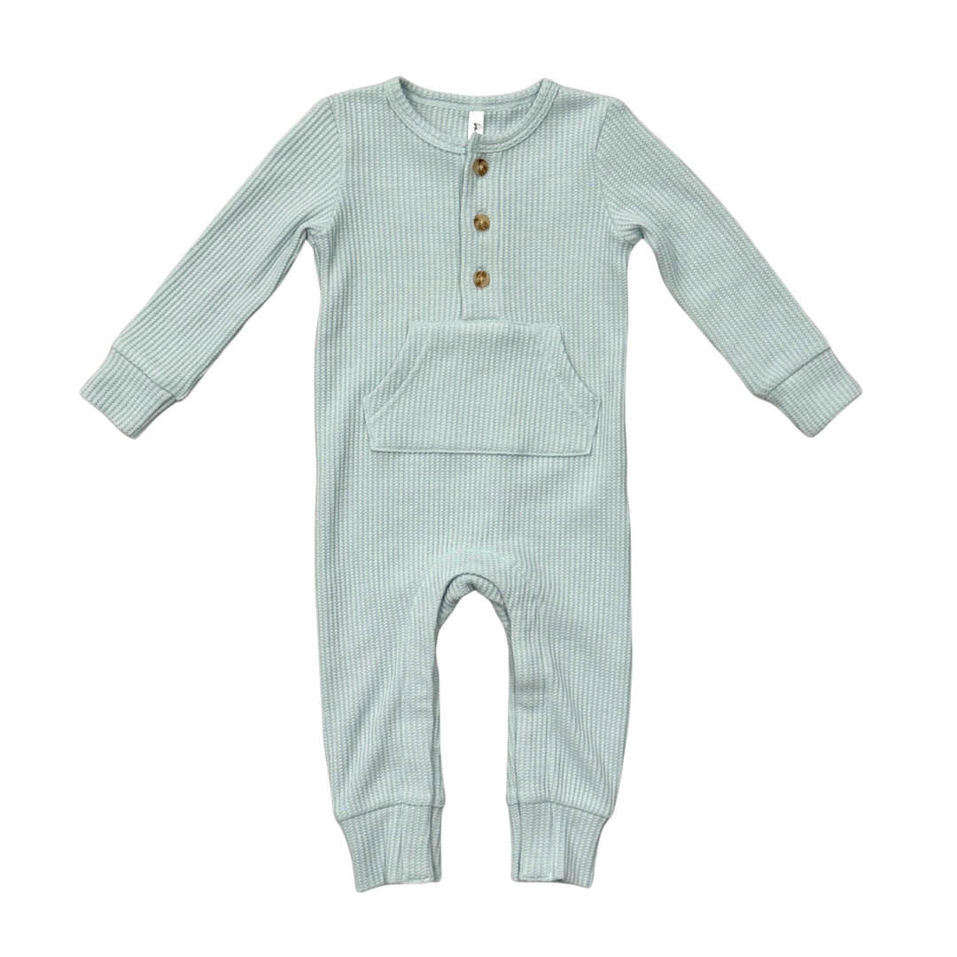 Waffle Romper - Blue Haze