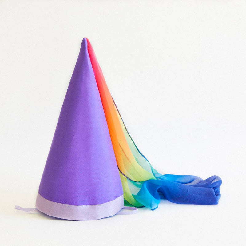 Silk Princess Hat - Purple/Rainbow