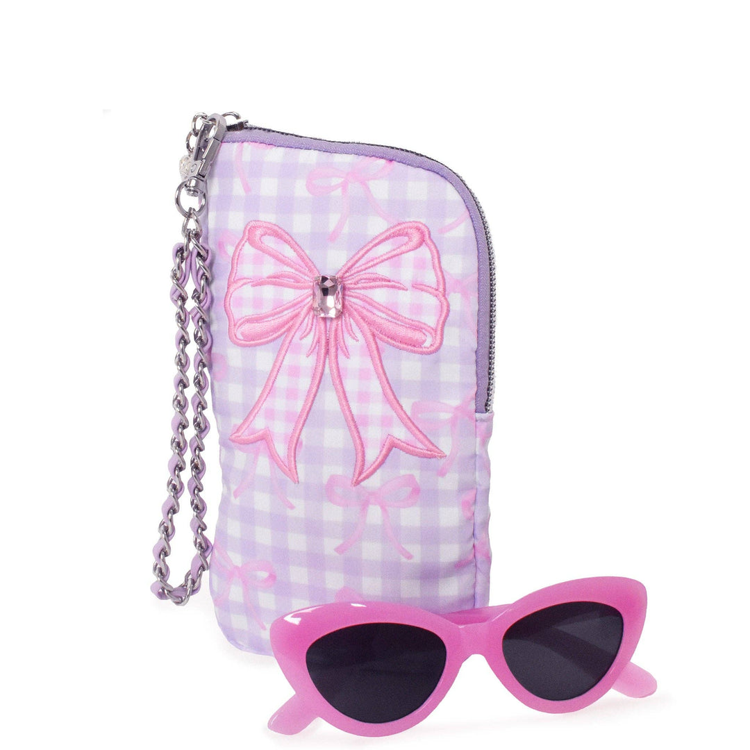Pink Bow Wristlet Case and Sunglasses