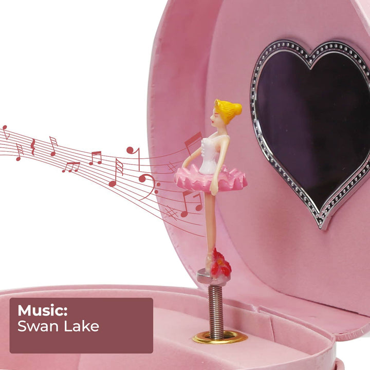 Heart Ballerina Musical Jewelry Box