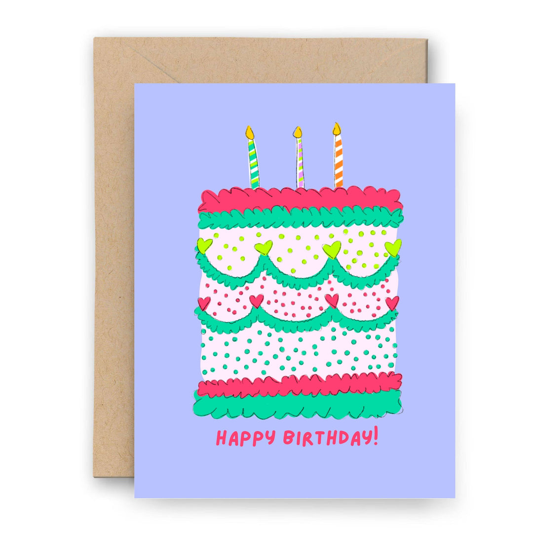 Whimsical Birthday Cake Greeting Card 
