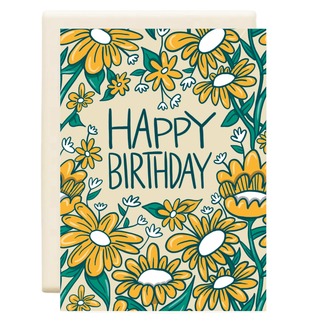 Birthday Floral Yellow  | Birthday Card