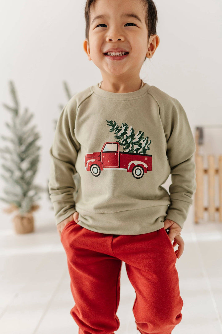 Raglan Sweatshirt - Christmas Truck