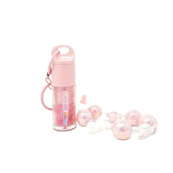 Glitter Lip Gloss Bag Charm - Pink