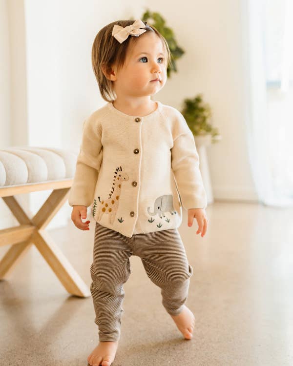 Safari Embroidered Cardigan - Natural