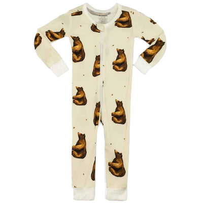 Bamboo Zipper Pajama - Honey Bear