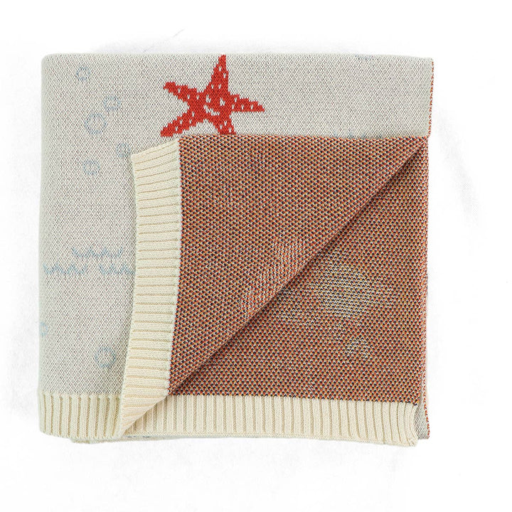 Organic Knit Baby Blanket - Seaside Friends