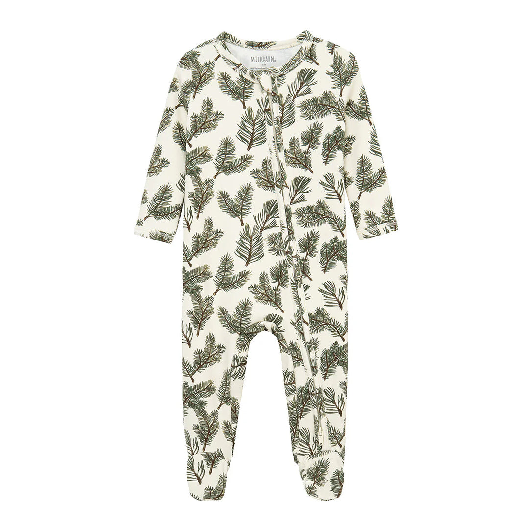 Brushed Zipper Footed Romper - Pine