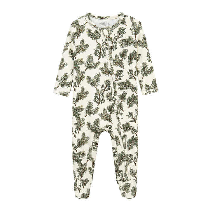 Brushed Zipper Footed Romper - Pine
