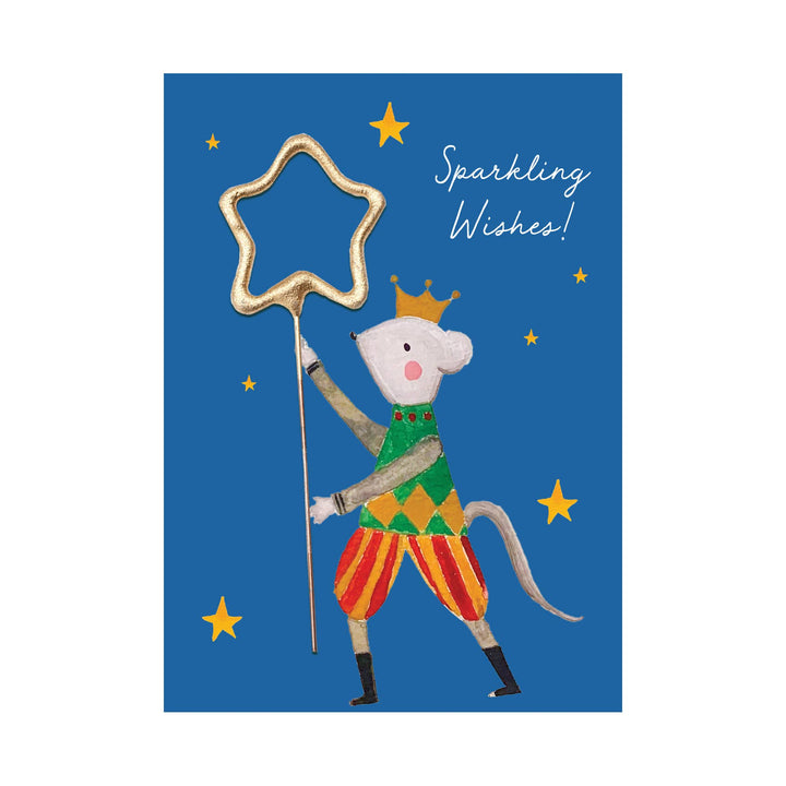 Mini 4" Gold Star Holiday Sparkler Card - Assorted