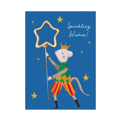 Mini 4" Gold Star Holiday Sparkler Card - Assorted