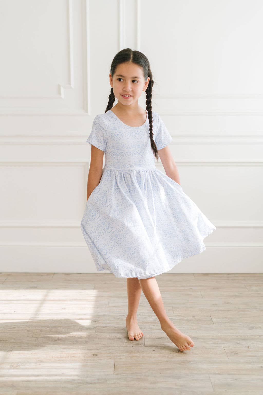 Classic Twirl Dress - Blue Bunnies