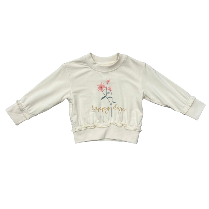Ruffle Hem Sweatshirt - Happy Days