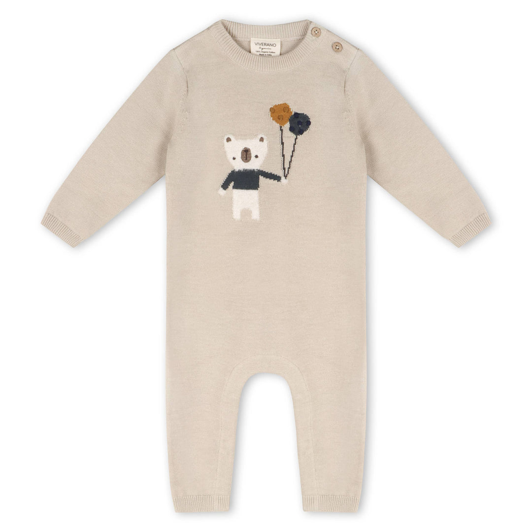 Jacquard Knit Jumpsuit - Balloon Bear