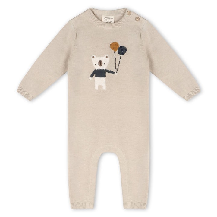Jacquard Knit Jumpsuit - Balloon Bear