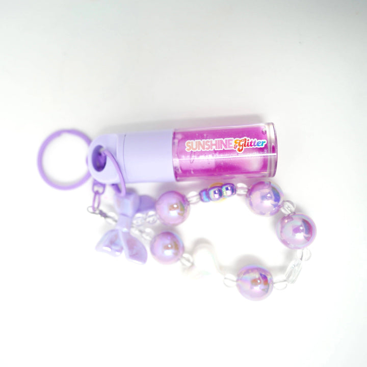 Glitter Lip Gloss Bag Charm - Purple