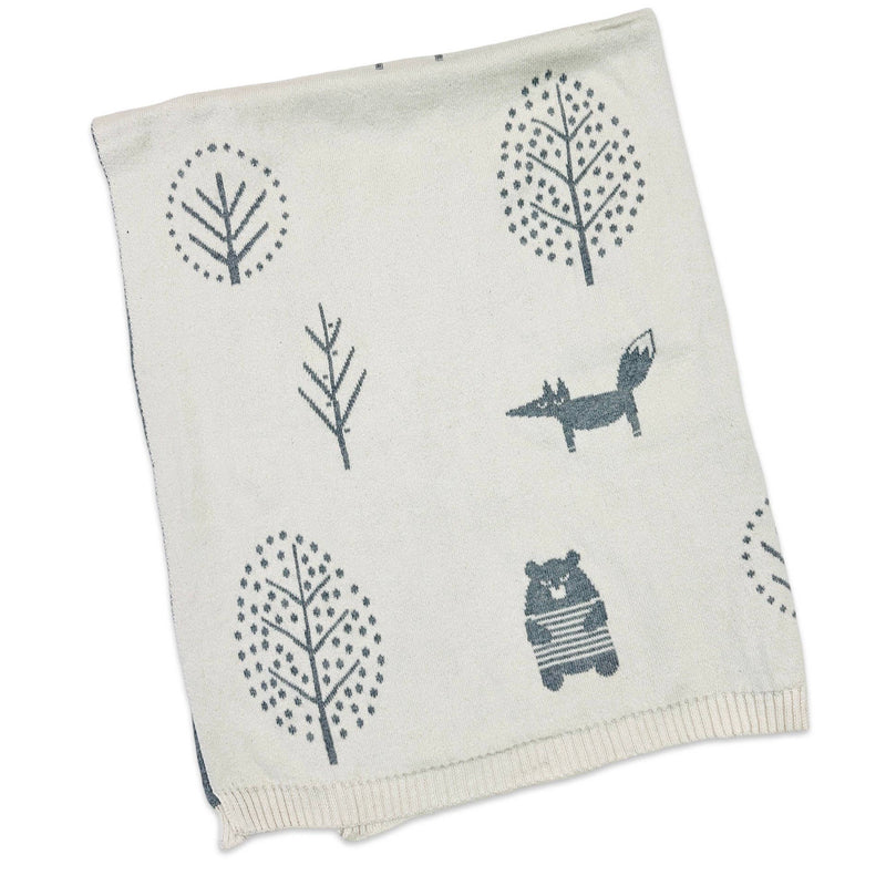 Into The Woods - Organic Cotton Knit Reversible Baby Blanket