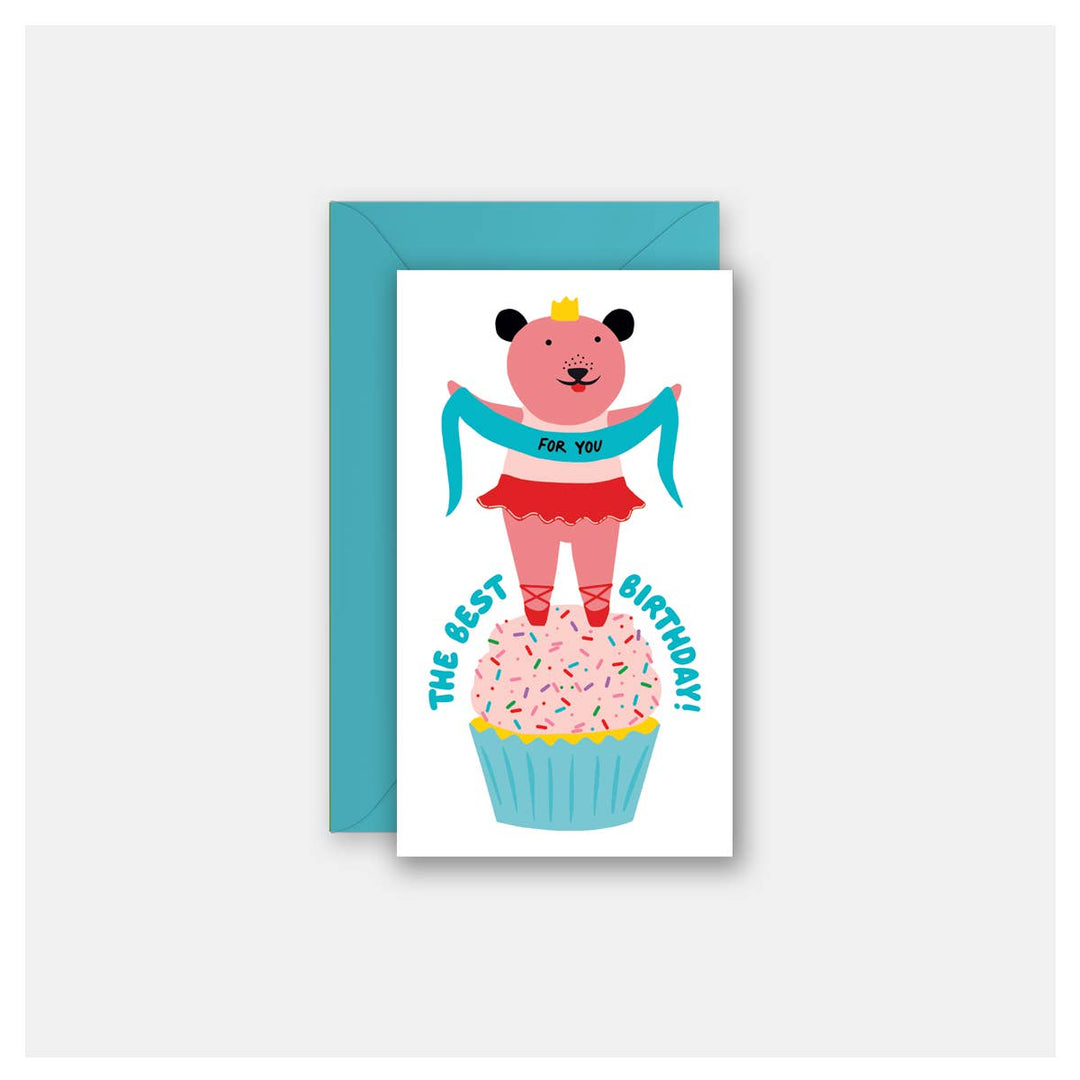 Ballerina Birthday Bear Enclosure Card