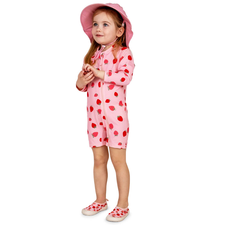 Long Sleeve UV Swimsuit - Strawberry