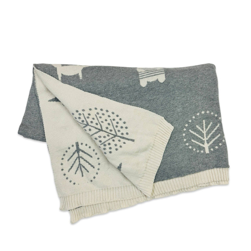 Into The Woods - Organic Cotton Knit Reversible Baby Blanket