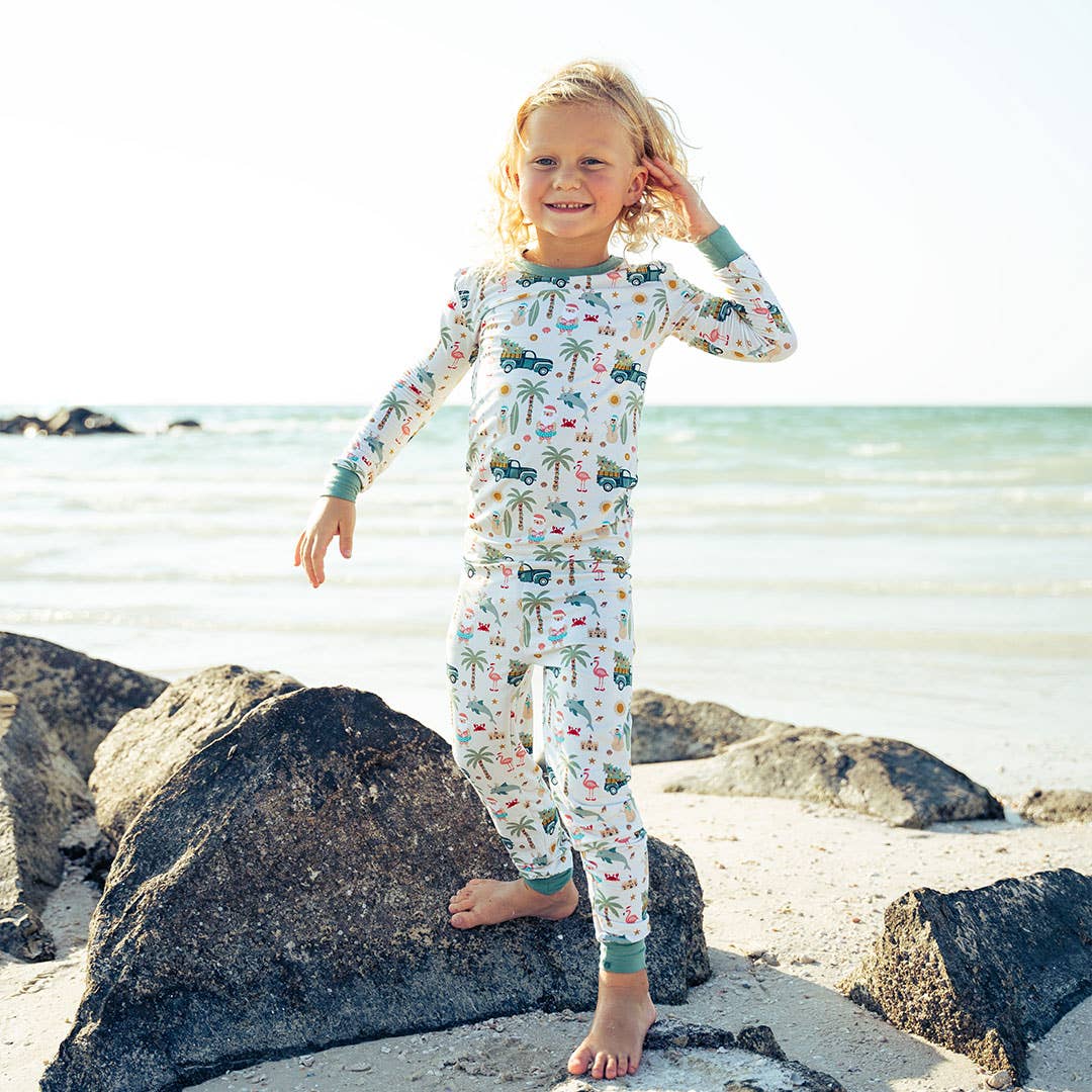 Coastal Christmas Bamboo Kids Pajamas