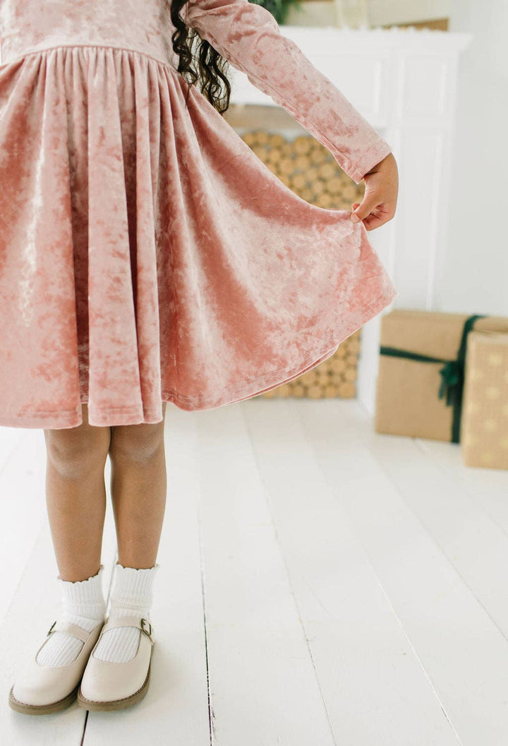 Gwendolyn Dress - Crushed Blush Velvet