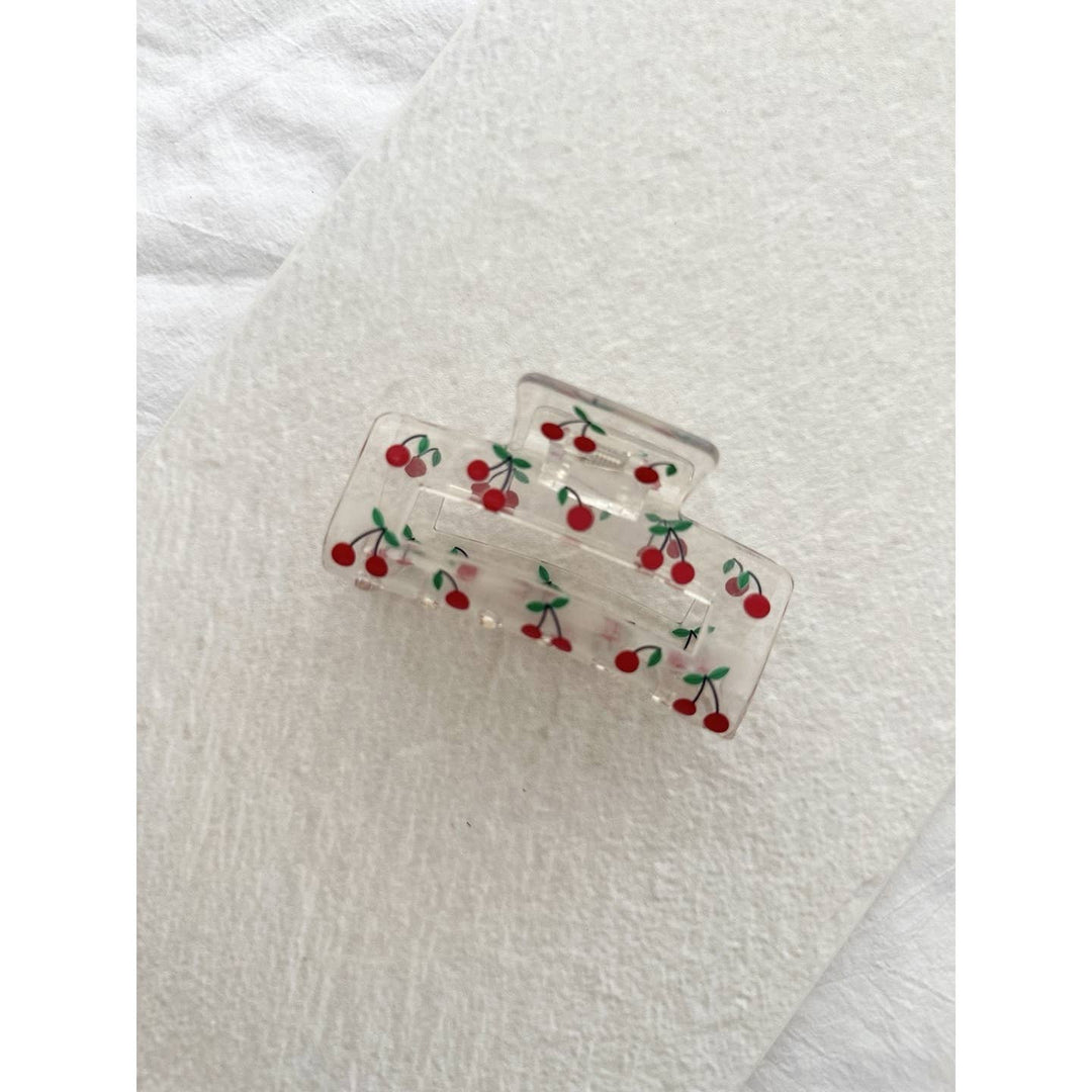Clear Floral Claw Clip