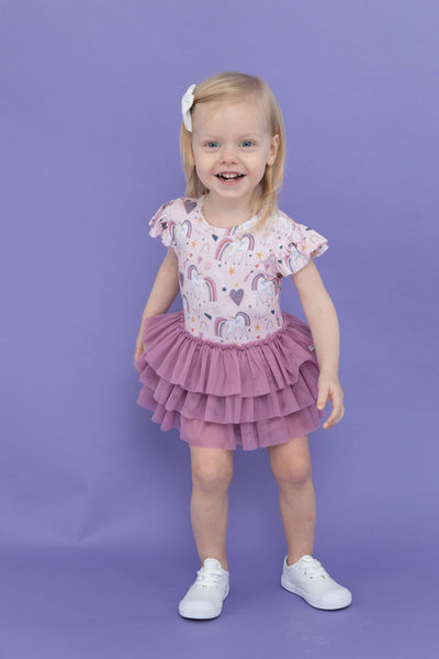 Baby Tutu Twirl Bodysuit - Rainbow Unicorn Summer