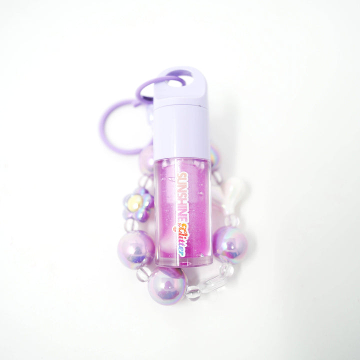Glitter Lip Gloss Bag Charm - Purple