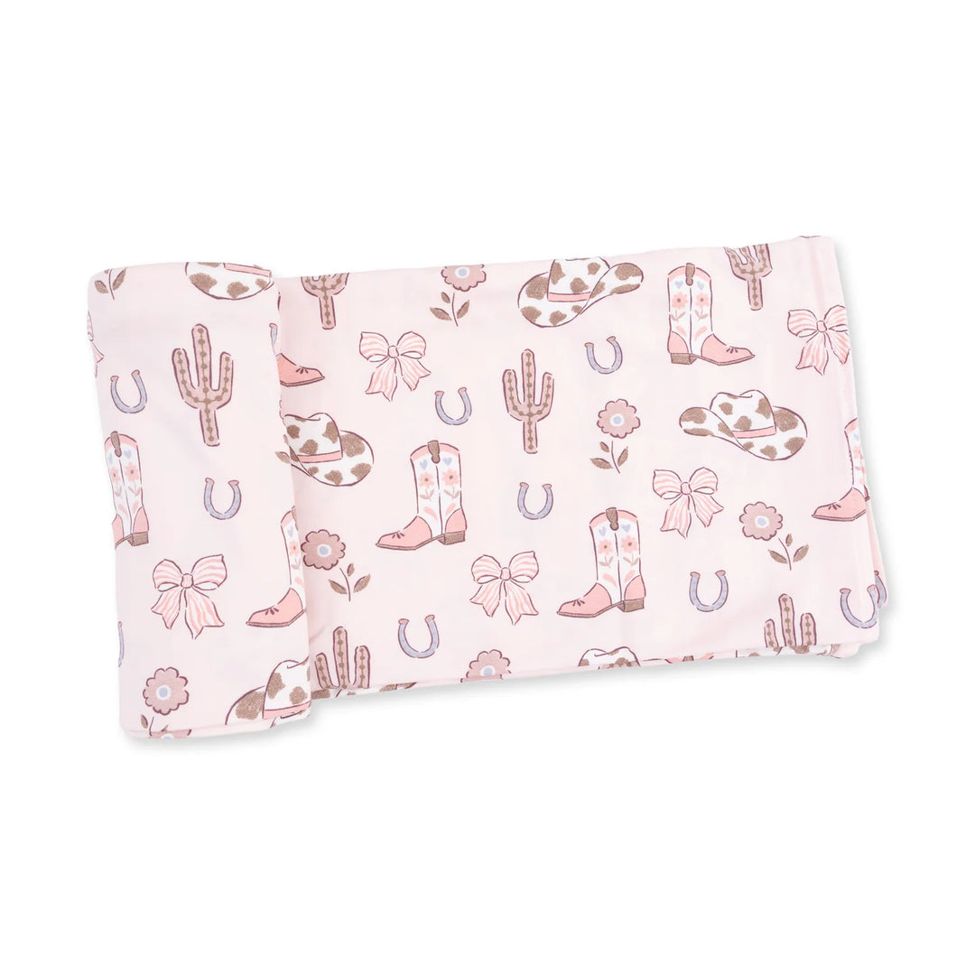 Swaddle Blanket - Cowgirl Boots and Bows