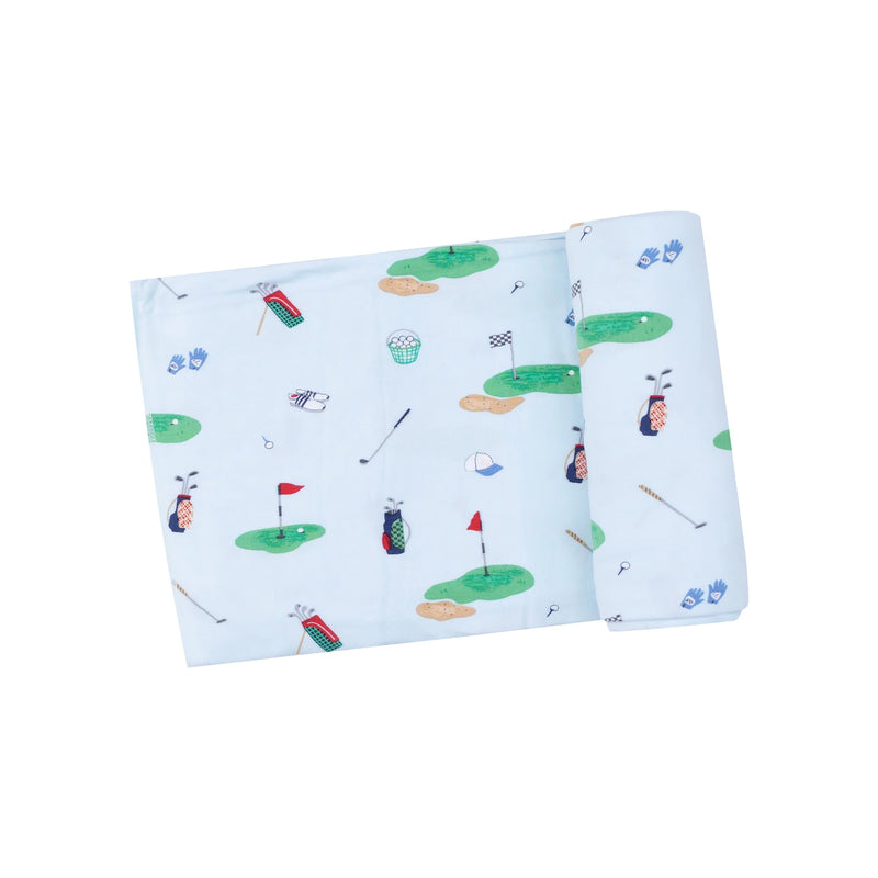 Swaddle Blanket - Golf Things Blue