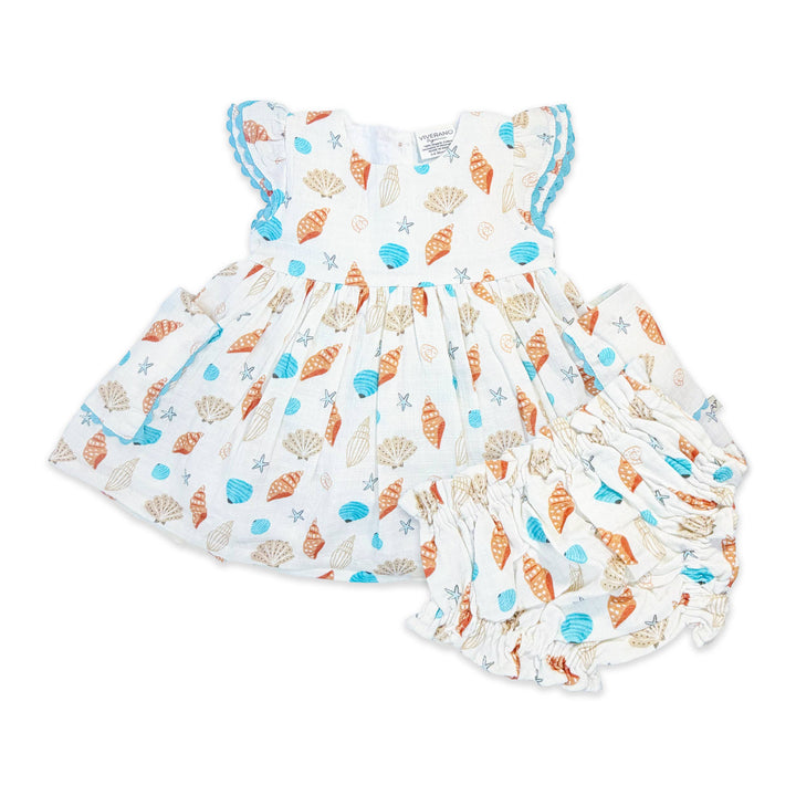 Seashell Pocket Dress + Bloomer Set