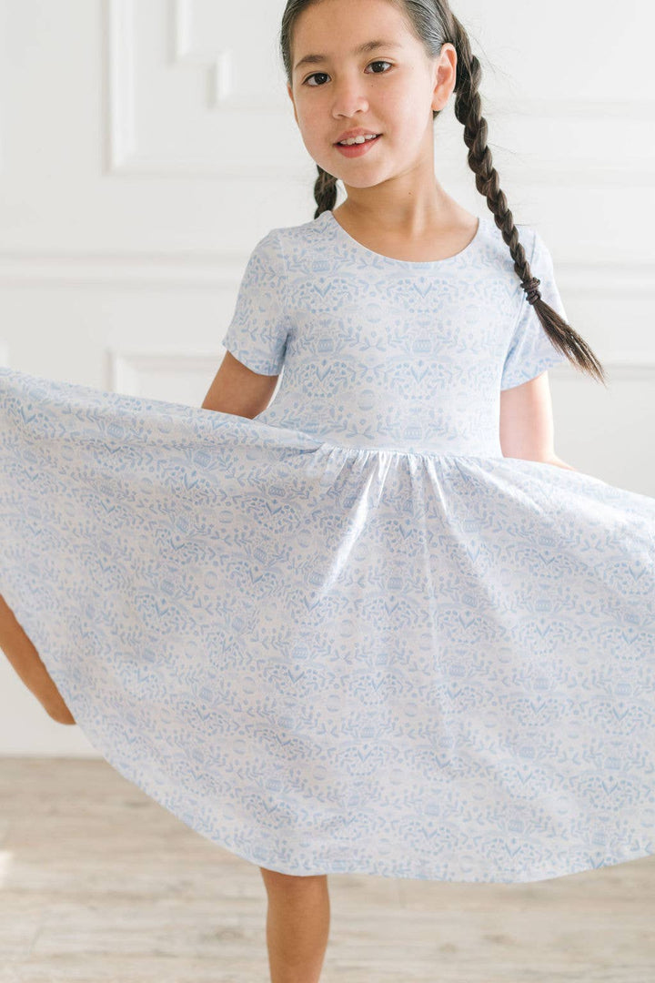 Classic Twirl Dress - Blue Bunnies