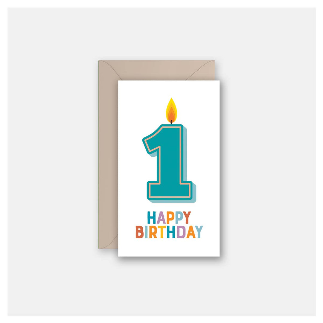 1st Birthday Candle Enclosure Card