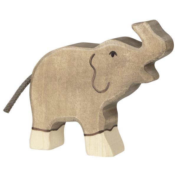 Elephant, small, trunk raised