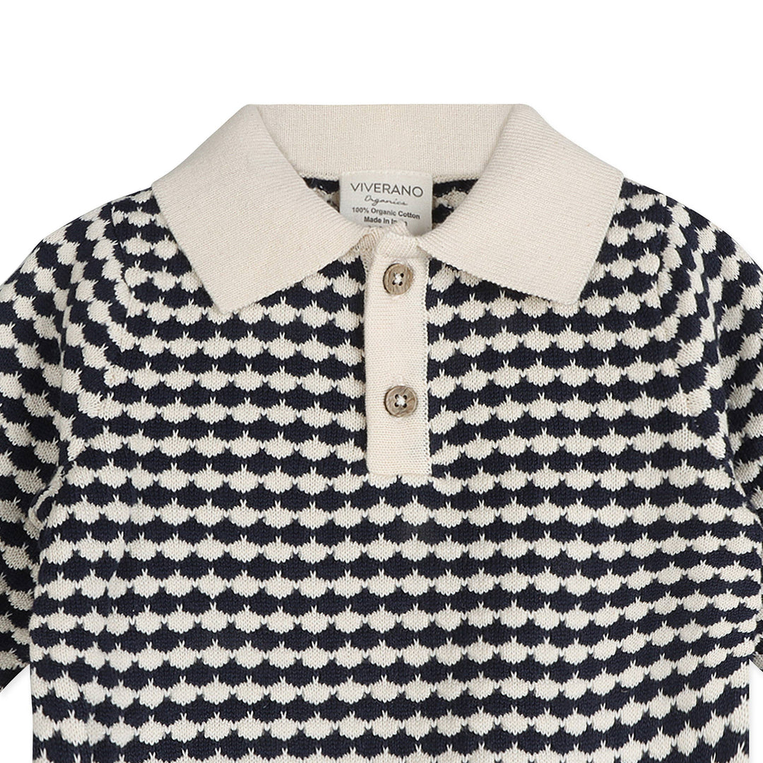 Textured Knit Polo Set