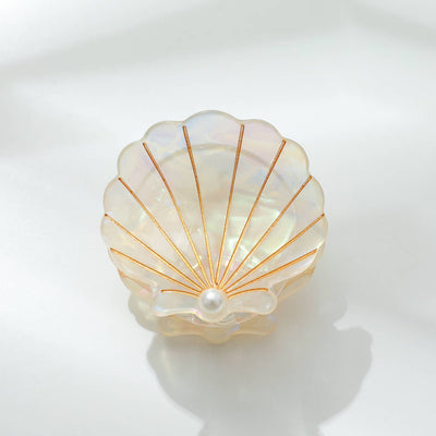 Small Seashell with Pearl Claw Clip