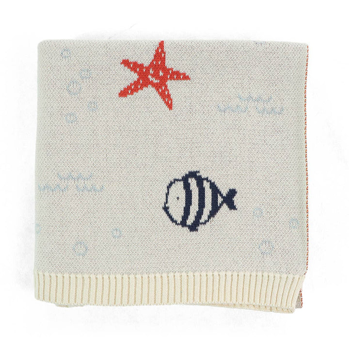 Organic Knit Baby Blanket - Seaside Friends