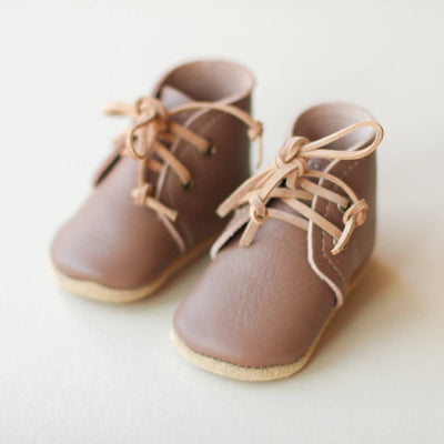 Baby Leather Boots in Clay