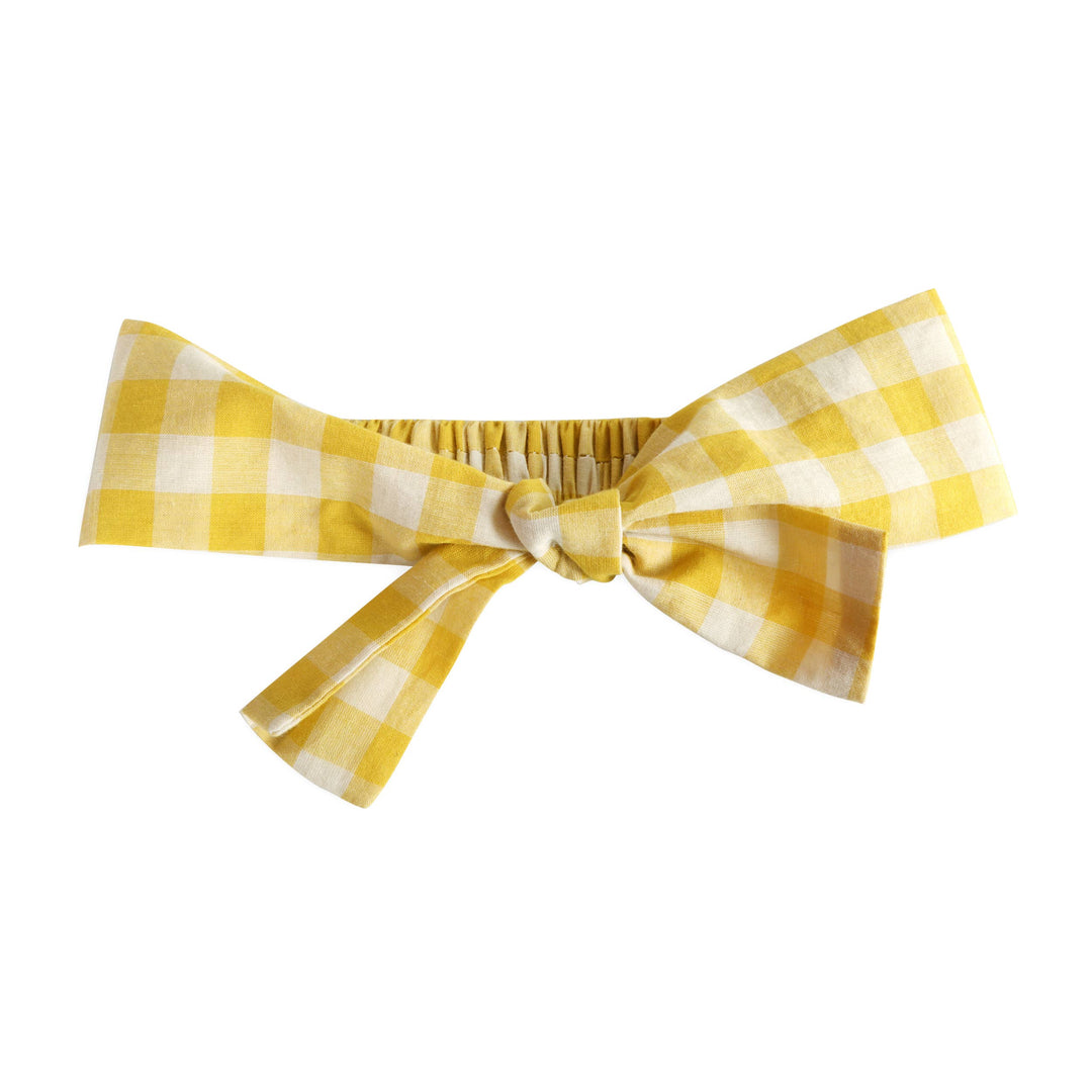 Lucy Gingham Smocked Romper + Headband
