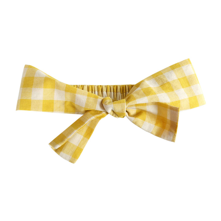 Lucy Gingham Smocked Romper + Headband