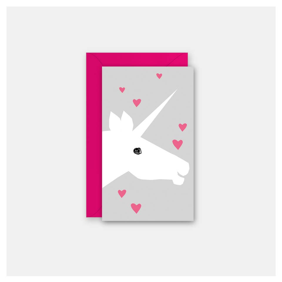 Unicorn & Hearts Enclosure Card