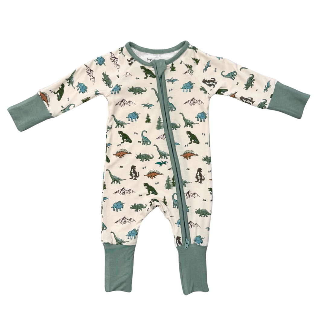 Long Sleeve Zip Romper - Dino Land