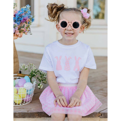 Gingham Bunny Short Sleeve Shirt - Kids Easter Tee