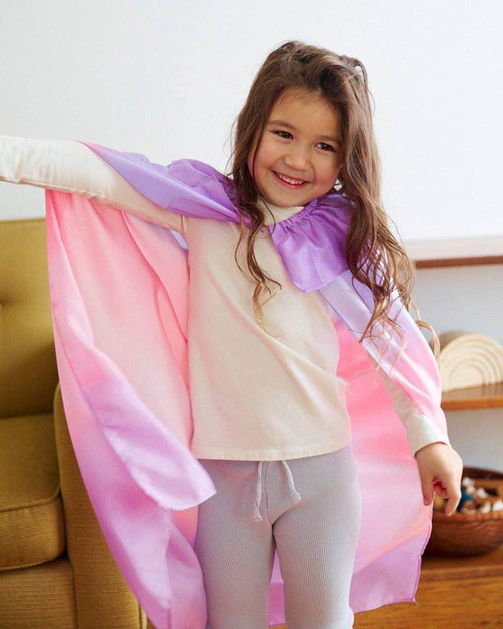 Blossom Cape - 100% Silk Pink + Purple Cape